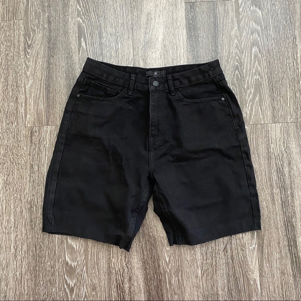 missguided denim jean mom shorts